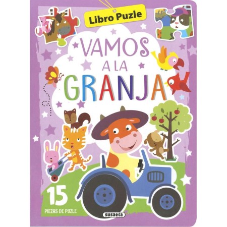 Vamos a la Granja: Libro de Cartón con 3 Puzles de 15 Piezas, SUSAETA
