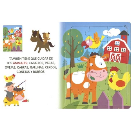 Vamos a la Granja: Libro de Cartón con 3 Puzles de 15 Piezas, SUSAETA
