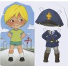 Muñecos Pepones Carlos Policía: Recortables Susaeta