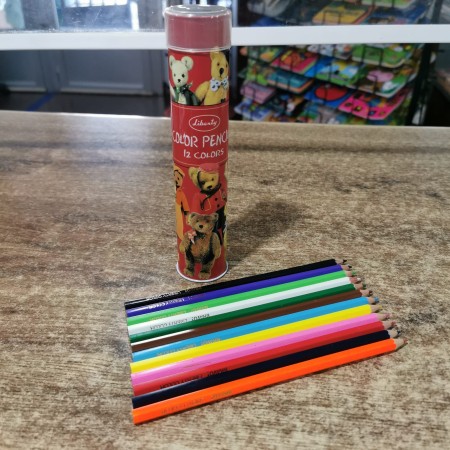Bote Metálico 12 Lápices de Colores Liberty (Diseño Ositos)