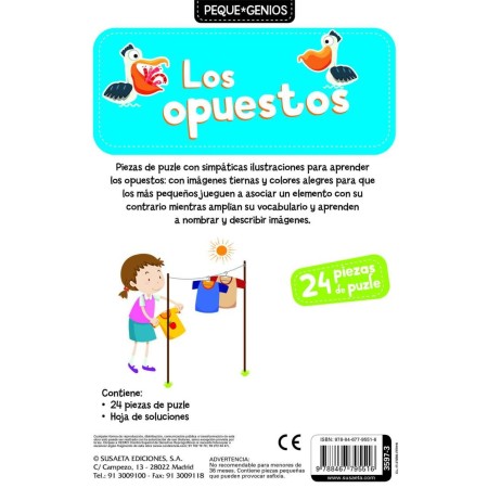Aprende los Opuestos con Susaeta | Libro Peque Genios Niños